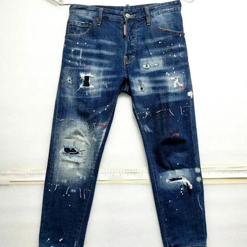 [BUNJANG] DSQUARED2 Denim Pants (Size 46/30-31) Stretch Ripped Paint Jeans / 디스퀘어드 청바지46(30-31)스판 찢청 페인트진