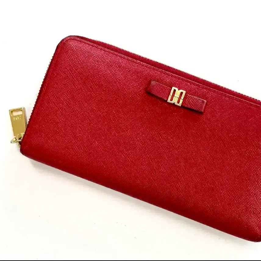 [BUNJANG] Daks Women's Leather Long Wallet Red / 닥스 여성 가죽 장지갑 레드