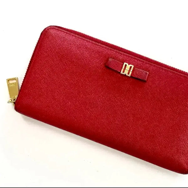 [BUNJANG] Daks Women's Leather Long Wallet Red / 닥스 여성 가죽 장지갑 레드
