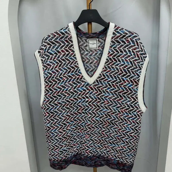 [BUNJANG] Wooyoungmi Multicolor Vest 50 / 우영미 멀티컬러 베스트 조끼 50사이즈