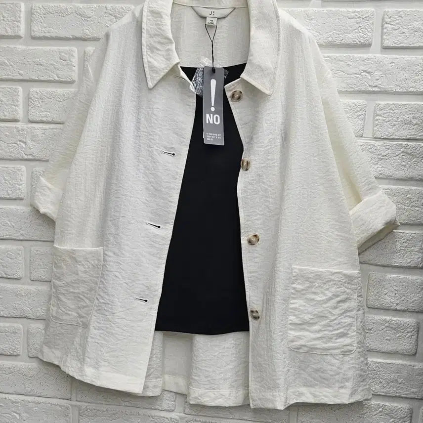 [BUNJANG] J BY White Rayon Blend 3/4 Sleeve Jacket (New) / A4694  레이온 화이트 쟈켓(J BY)새상품
