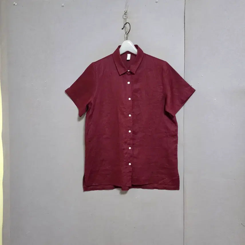 [BUNJANG] Ashley Store Linen Shirt Wine / 시원한 와인색 린넨 남방 F   n6607
