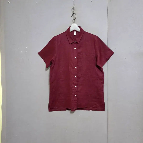 [BUNJANG] Ashley Store Linen Shirt Wine / 시원한 와인색 린넨 남방 F   n6607