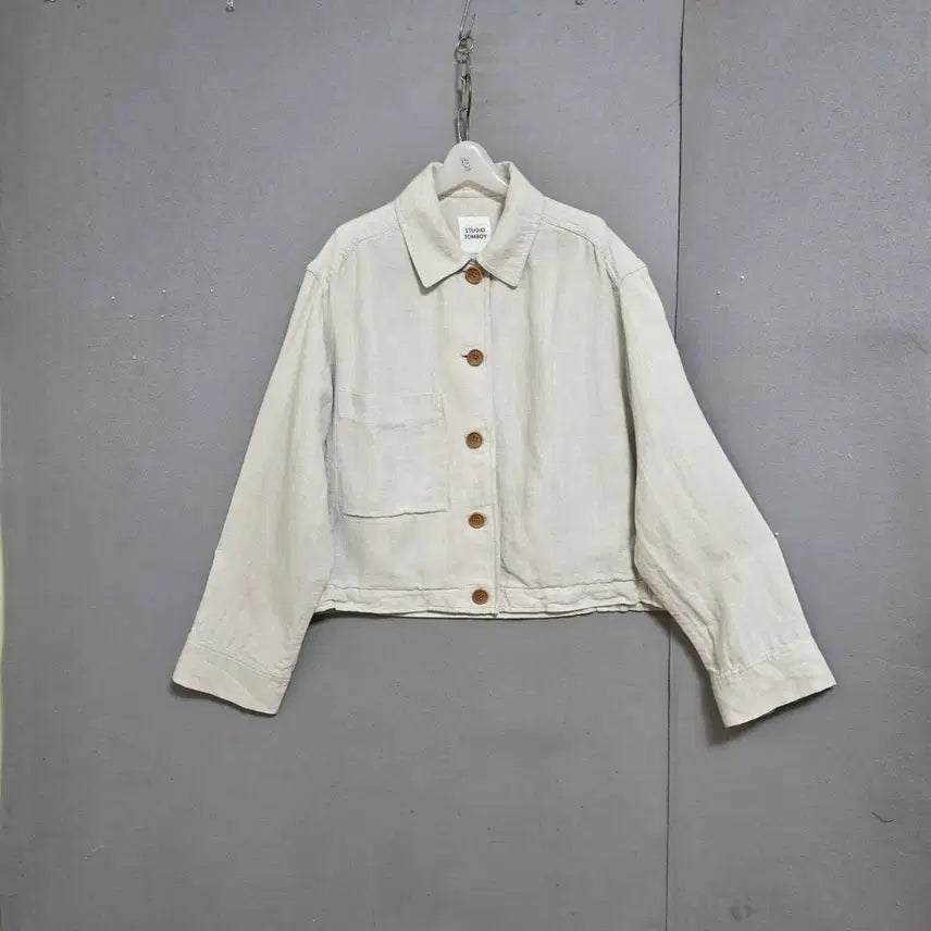 [BUNJANG] Tomboy Linen Jumper Beige FF / 톰보이 연베이지 린넨 점퍼 FF   n6609