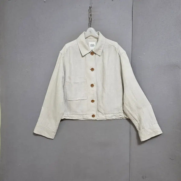 [BUNJANG] Tomboy Linen Jumper Beige FF / 톰보이 연베이지 린넨 점퍼 FF   n6609