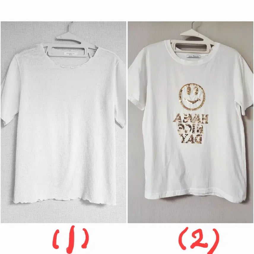 [BUNJANG] Sushi Ru & Maison Blanche Short Sleeve T-Blouses Bundle / (@2장일괄@)여름 반팔티블라우스