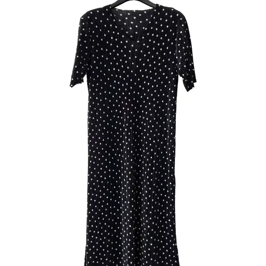[BUNJANG] Black Polka Dot Pleated Dress / F/블랙 도트 주름원피스
