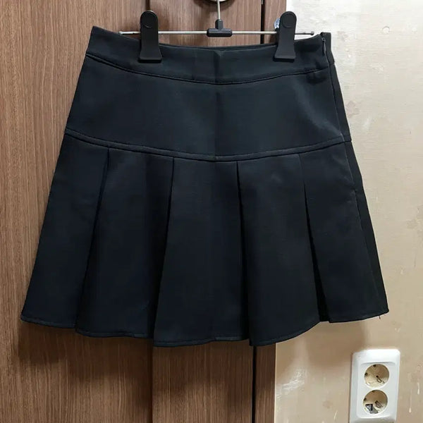[BUNJANG] Black Pleated Mini Tennis Skirt / 블랙 플리츠 스커트 테니스 스커트 플리츠 치마 주름 스커트 미니 스커트