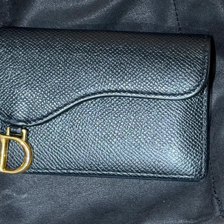 [BUNJANG] Dior Saddle Flap Card Holder Black Grained Calfskin / 디올 새들 플랩 카드 지갑 블랙