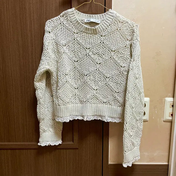 [BUNJANG] Zara Lace Knit Top / 자라 레이스 니트 s
