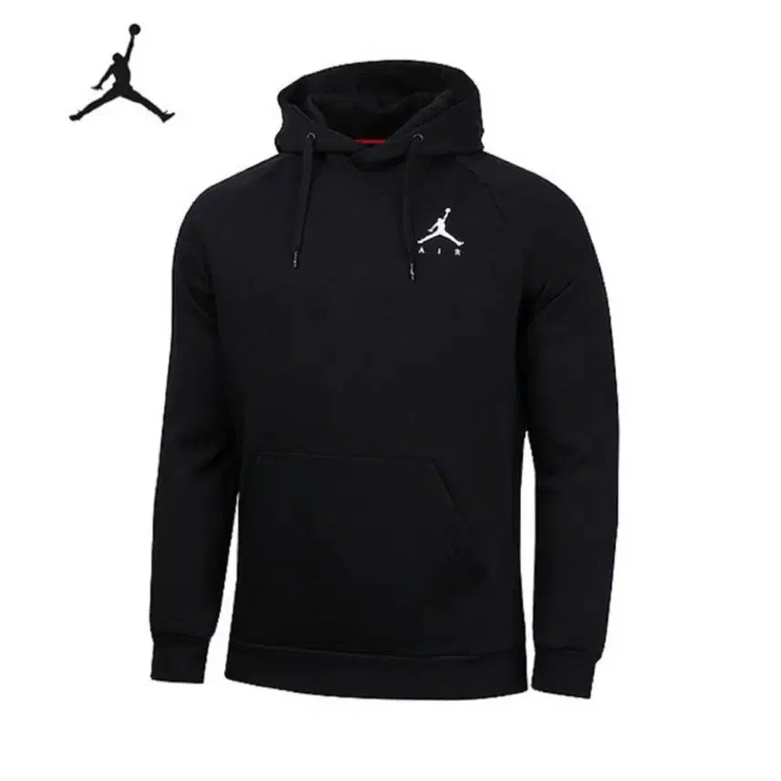 [BUNJANG] Jordan Air Hooded Sweatshirt Black / 조던 에어 후드티 블랙