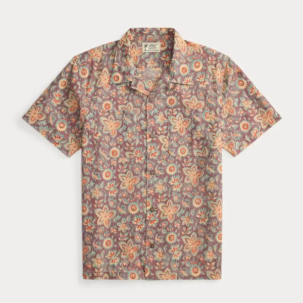 [BUNJANG] RRL Floral Print Linen Cotton Camp Shirt / RRL 더블알엘 플로럴 프린트 리넨 코튼 캠프 셔츠 M