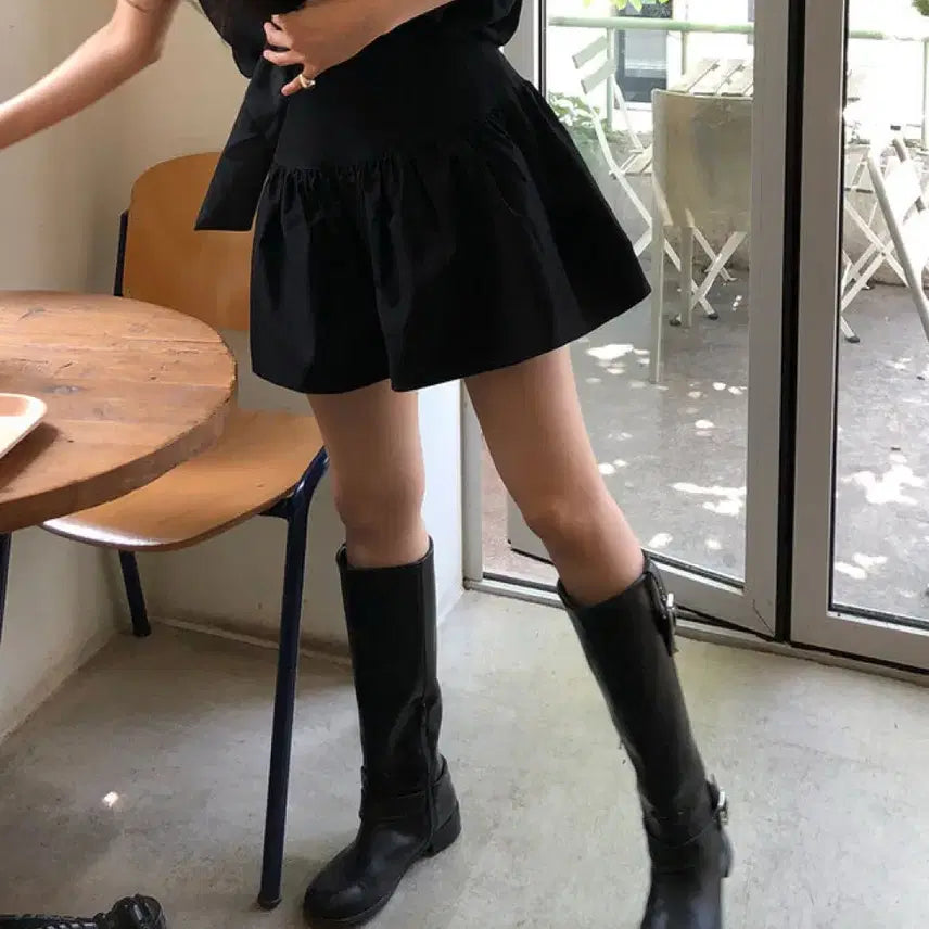 [BUNJANG] TROVE Mini Cotton Flare A-Line Skirt (Blackup Noviya Kamebi Baby Autumn) / 트로브 미니 코튼 플레어 A라인 스커트 (블랙업노비야카메이비베이비어텀)