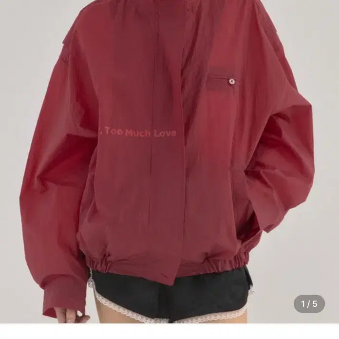 [BUNJANG] Sorry Too Much Love Crimson Sheer Nylon Windbreaker Red / 쏘리투머치러브 크림슨 쉬어 나일론 윈드브레이커 레드