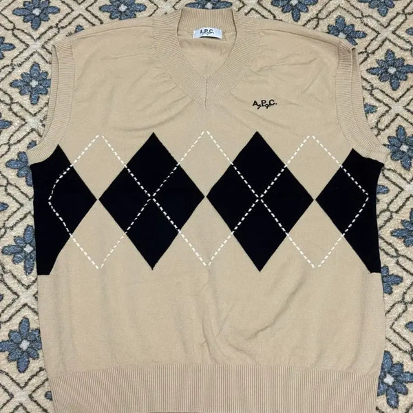 [BUNJANG] A.P.C. Golf Argyle Knit Vest / A.P.C. 골프 아가일 니트 베스트