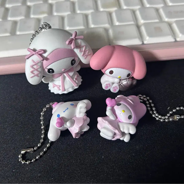 [BUNJANG] Sanrio My Melody Merokuro Yumemiru Keyring / (일괄)마이멜로디 메로쿠로 유메미루 키링, 가챠