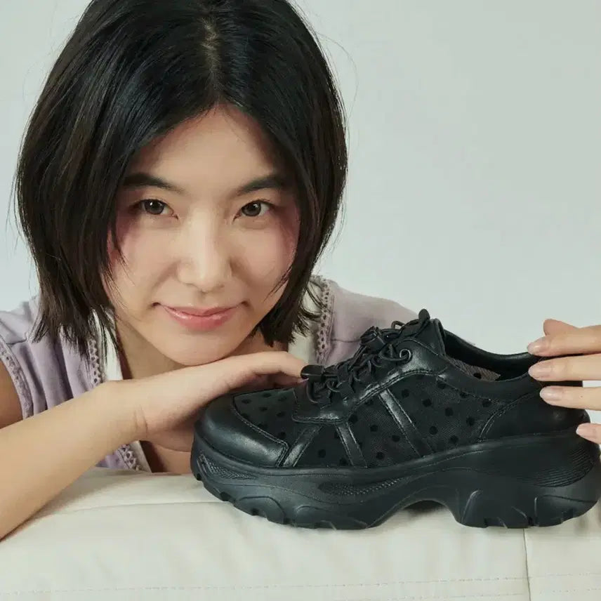 [BUNJANG] Elizabeth Stuart Platform Sneakers / 엘리자베스 스튜어트 플랫폼 키높이 스니커즈- 도트 메쉬