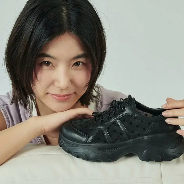 [BUNJANG] Elizabeth Stuart Platform Sneakers / 엘리자베스 스튜어트 플랫폼 키높이 스니커즈- 도트 메쉬