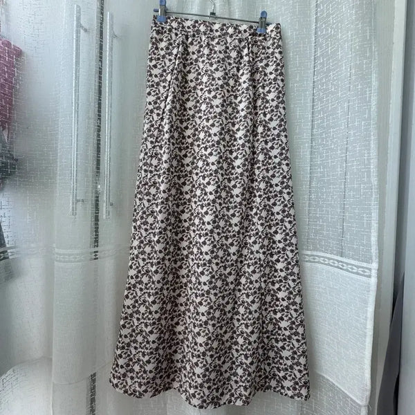 [BUNJANG] Vintage Flower Pattern Long Skirt / 빈티지 플라워 패턴 롱 스커트
