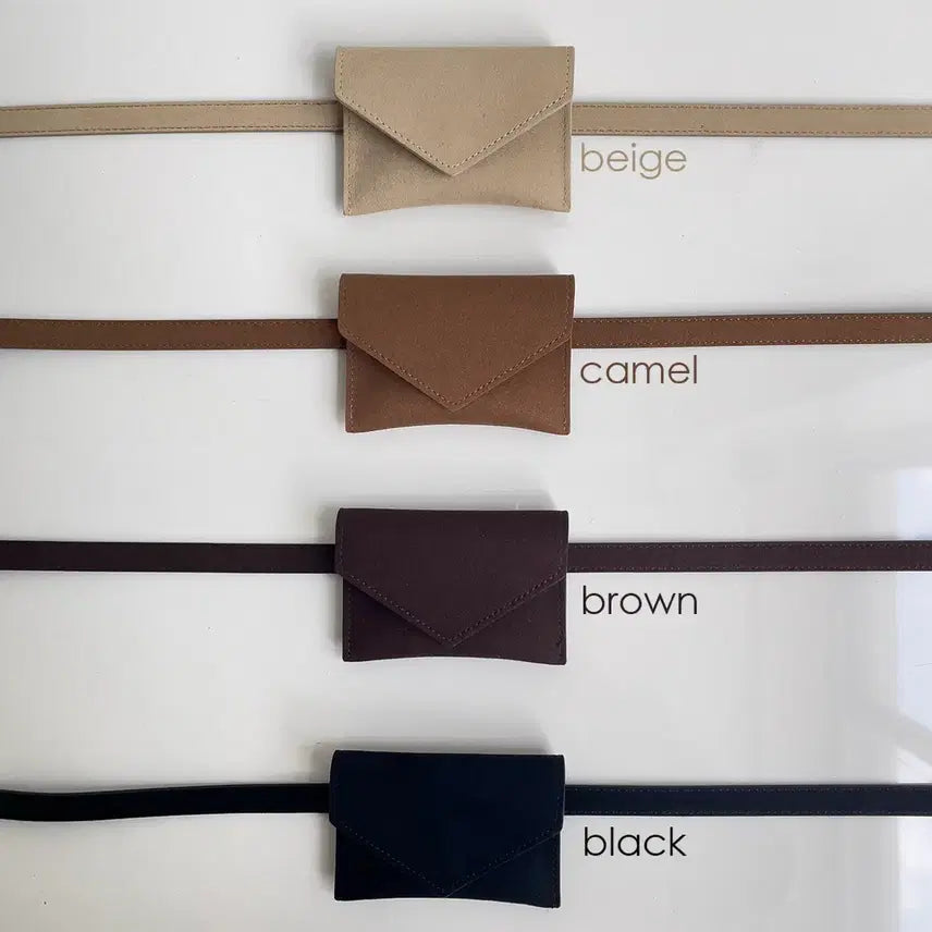 [BUNJANG] Suede Card Holder Belt / (새상품)스웨이드 카드지갑 밸트