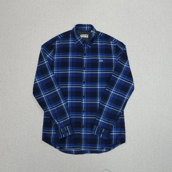 [BUNJANG] Lacoste Men's Slim Fit Check Shirt / (S)라코스테 남자 체크 셔츠 슬림핏 남방 봄 가을 W4184