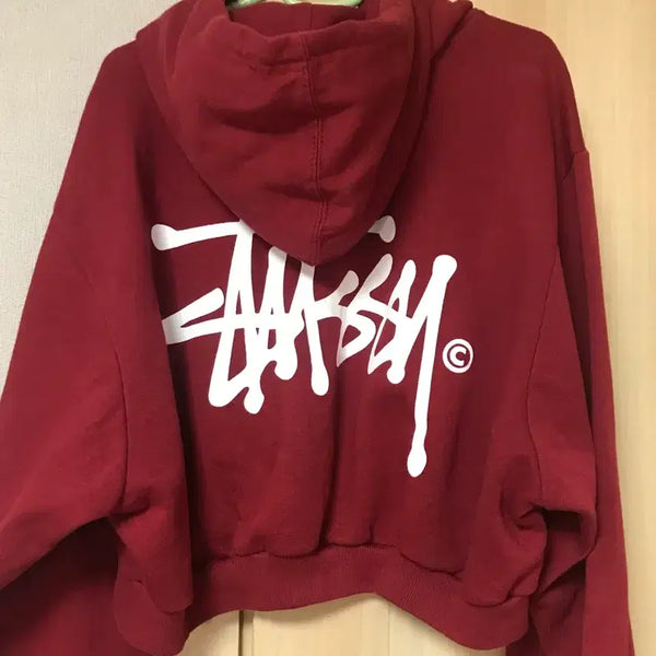 [BUNJANG] Stussy Burgundy Hoodie / 버건디 스투시 후드티