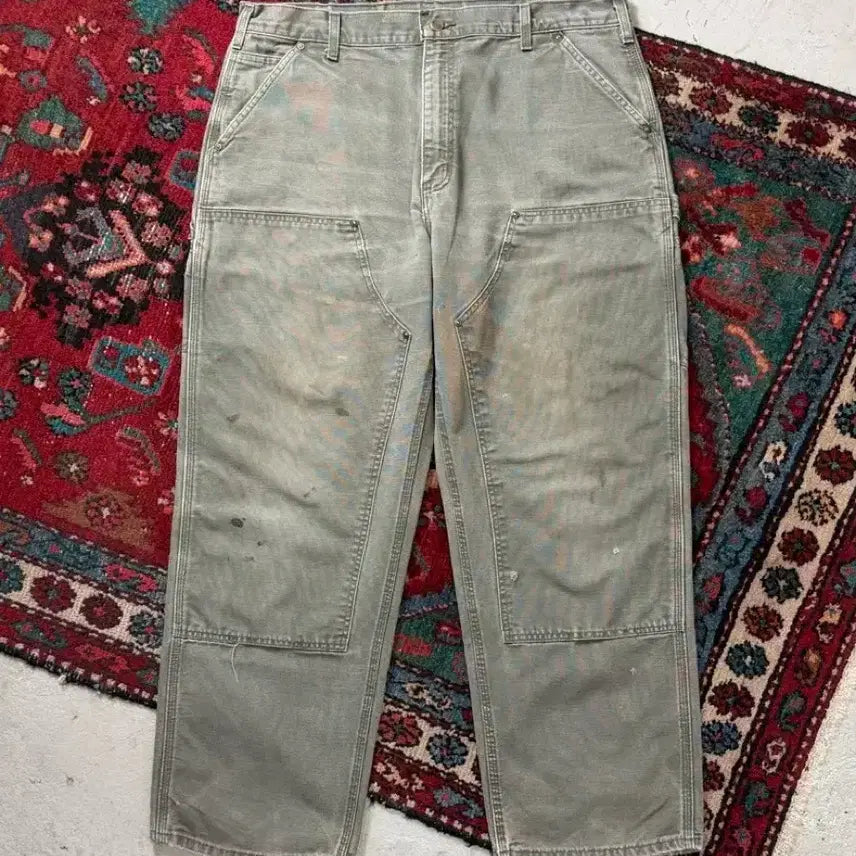 [BUNJANG] Carhartt B01 Double Knee Pants - MOS Green, 38x30, Made in USA, Vintage / [38] OG USA 칼하트 B01 더블니 팬츠 칼하트 MOS 모스그린