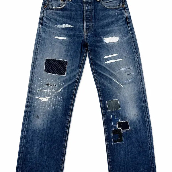 [BUNJANG] Levi's 503B XX Sashiko Patchwork Selvedge Denim Pants / 리바이스 503B XX 셀비지 사시코 패치워크 팬츠