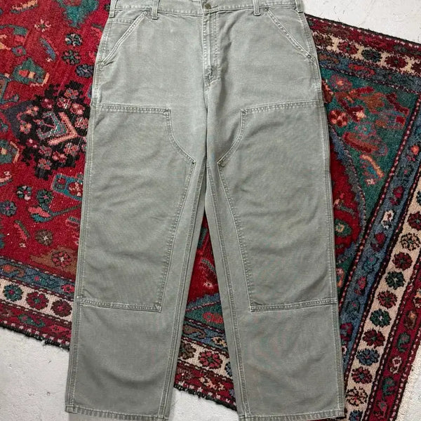 [BUNJANG] Carhartt B136 MOS Double Knee Pants 38x32 / [38] 00's OG 칼하트 B136 더블니 팬츠 칼하트 모스그린