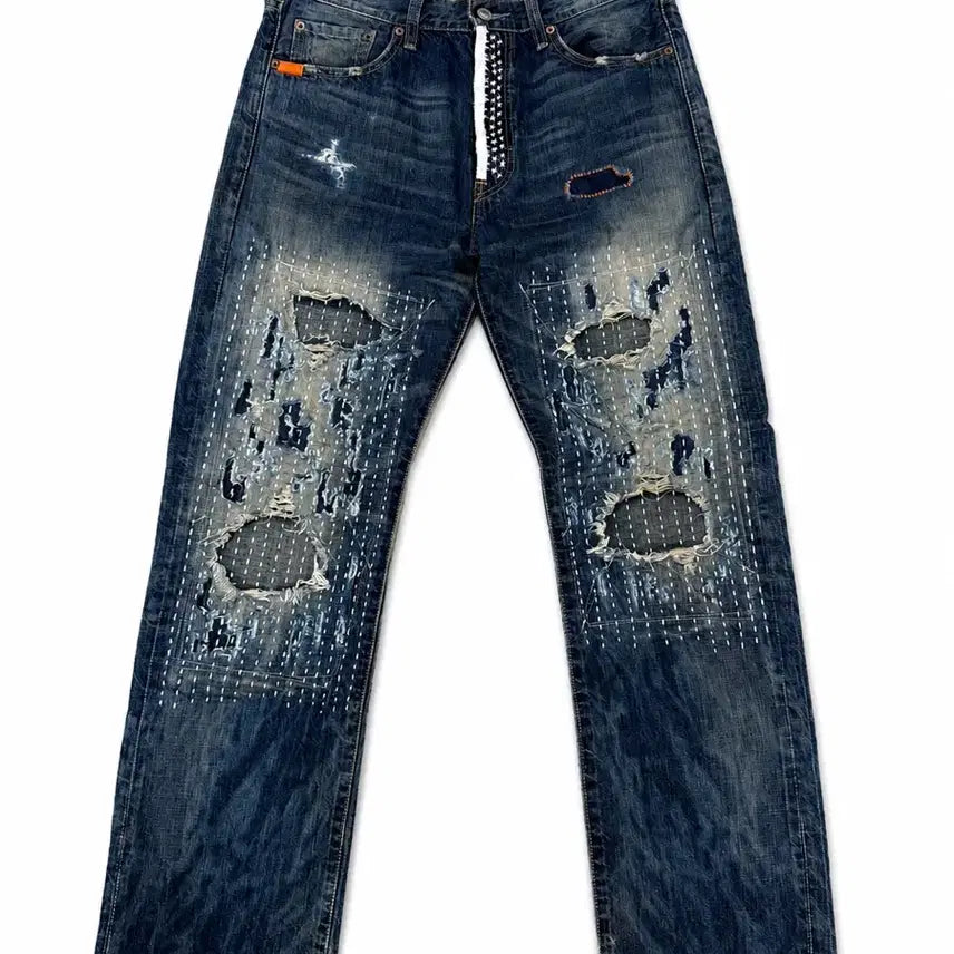 [BUNJANG] Levi's 501 Vintage Patchwork Sashiko Boro Pants / 리바이스 501 빈티지 패치워크 사시코 보로 팬츠