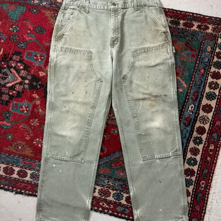 [BUNJANG] Carhartt B136 Double Knee Pants MOS (Moss Green) 36x30 / [36] OG 칼하트 B136 더블니 팬츠 칼하트 MOS 모스그린