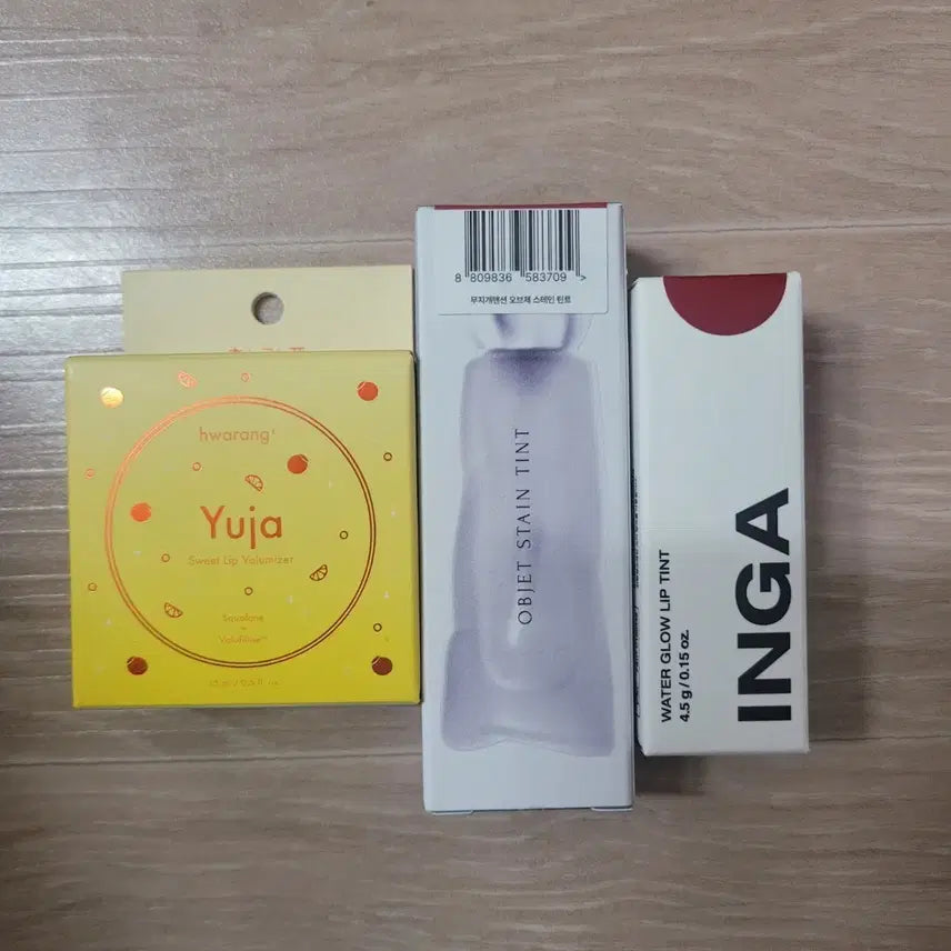 [BUNJANG] Mujoo Mansion Objet Stain Tint, INGA Water Glow Tint, Yuja Sweet Lip Volumizer Bundle Set / 일괄) 무지개맨션틴트, 잉가 워터글로우 틴트, 립볼류마이저