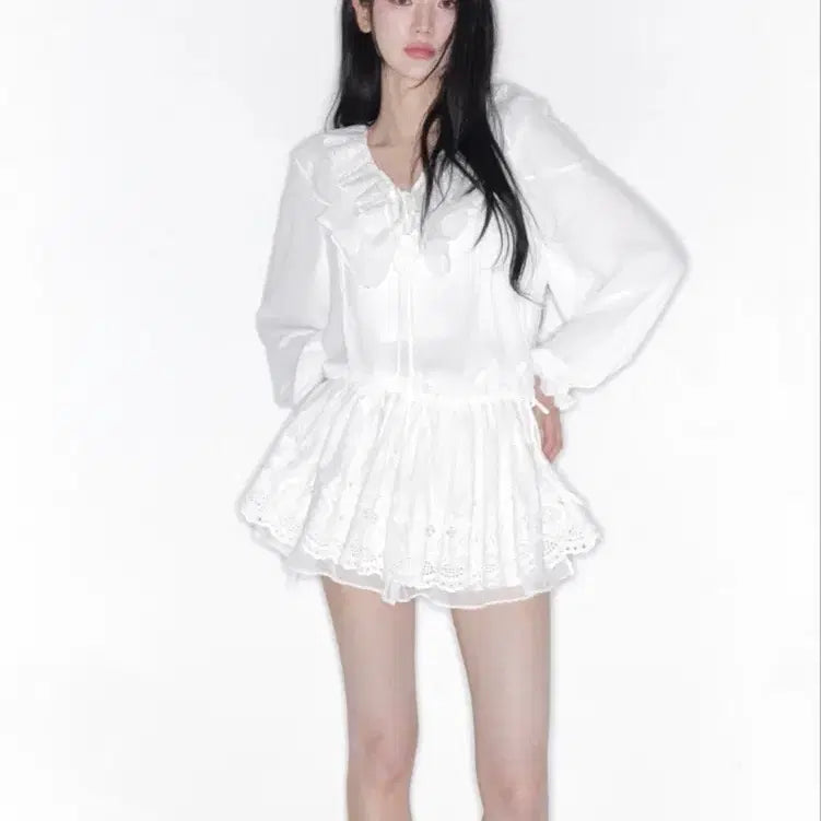 [BUNJANG] Thetis Petal Bloom Scallop Dress Ivory / 더티스 페탈 블룸 원피스 드레스 PETAL BLOOM SCALLOP