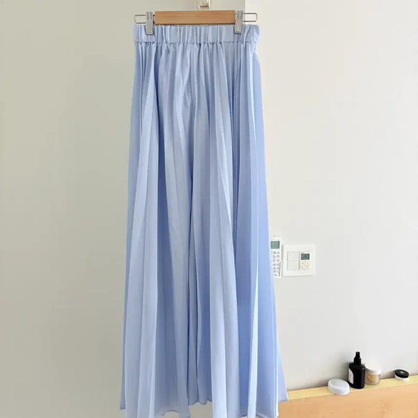 [BUNJANG] Sage Green Flare Chiffon Maxi Skirt / 소라색 플레어 쉬폰 롱치마