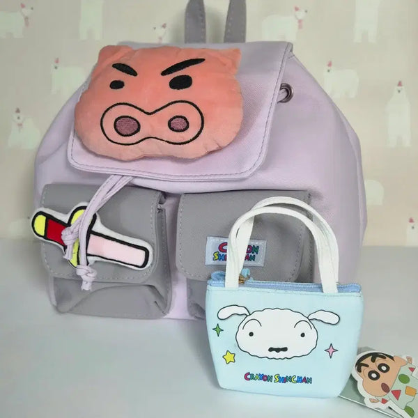 [BUNJANG] Crayon Shin-chan Backpack + Pouch Keychain Set / 짱구 세트 (백팩 + 파우치키링)
