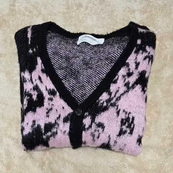[BUNJANG] NOMANUAL Hairy Cardigan Pink / 노매뉴얼 헤어리 가디건 핑크