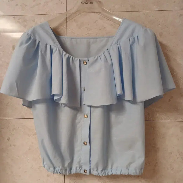 [BUNJANG] System Linen Blend Frill Blouse / 시스템 린넨블렌드 프릴블라우스 (반짝초특가할인)