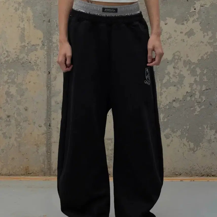 [BUNJANG] Rock Cake Layered Curved Jogger Pants (XS) / 락케이크 조거팬츠 xs Boxer Layered Curved 2way J