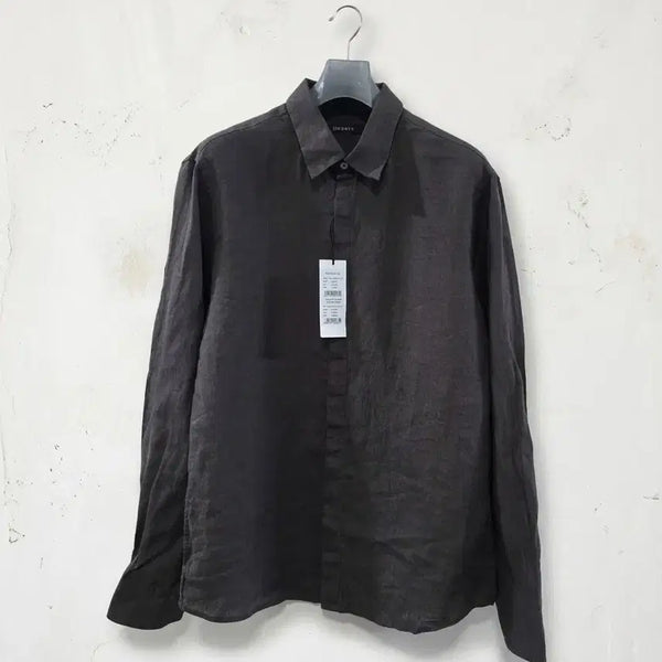 [BUNJANG] 10MONTH Brown Linen Shirt L / 10MONTH 브라운 린넨 셔츠 L 새상품