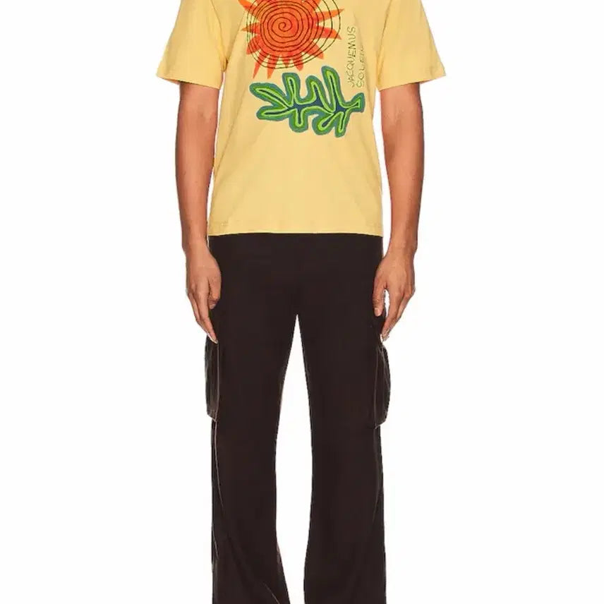 [BUNJANG] Jacquemus Le T-Shirt Soalheiro Arty Leaf Logo T-Shirt Yellow M / 자크뮈스 르 티셔츠 소알헤이로 로고 티셔츠 프린트 알티 리프 옐로우