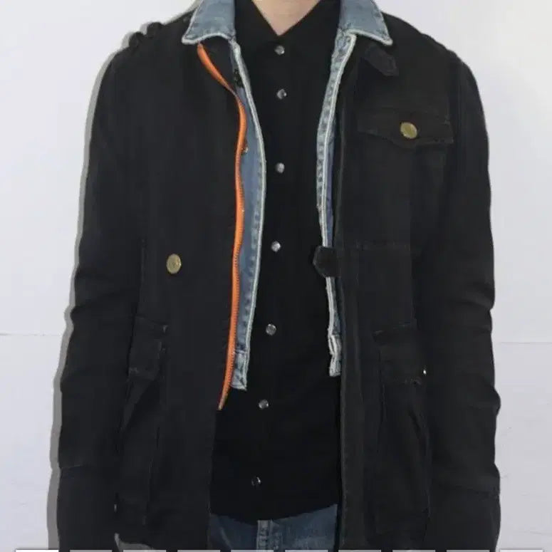 [BUNJANG] Dsquared2 Denim Layered Military Jacket / 디스퀘어드2 데님 레이어드 밀리터리 자켓.싸이즈 95