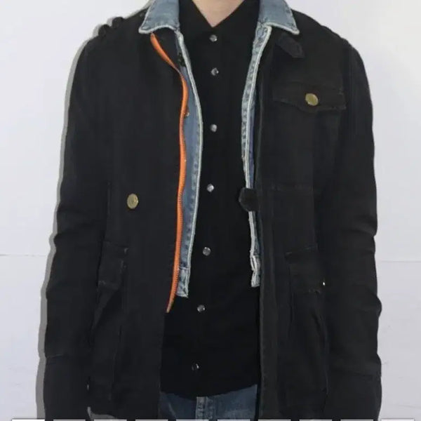[BUNJANG] Dsquared2 Denim Layered Military Jacket / 디스퀘어드2 데님 레이어드 밀리터리 자켓.싸이즈 95