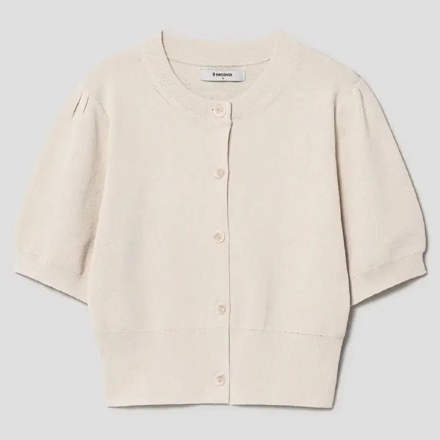 [BUNJANG] 8seconds Puff Sleeve Summer Knit Cardigan Top / 75%할인) 에잇세컨즈 반팔 퍼프 여름 니트 가디건 상의