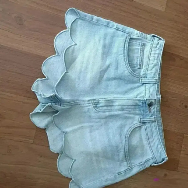 [BUNJANG] H&M Scallop Denim Shorts (Light Blue) / (새상품) H&M 스캘럽 데님 연청반바지 숏팬츠
