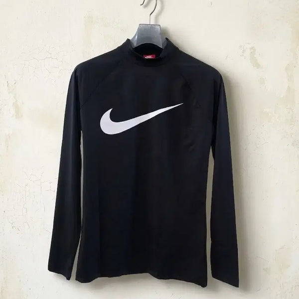 [BUNJANG] Nike Black Swoosh Dri-FIT Long Sleeve T-Shirt - Size M / 나이키 블랙 스우시 드라이핏 긴팔티 M