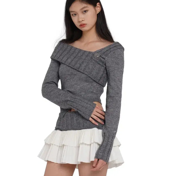 [BUNJANG] Sweet Chilling Off-Shoulder V-Neck Sweater XS / sweet chilling 스위트칠링 오프숄더 브이넥 스웨터