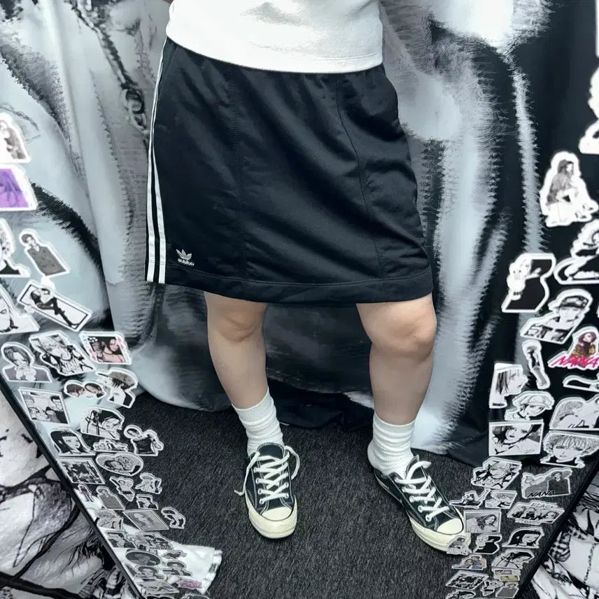 [BUNJANG] Adidas 3-Stripes Skirt Black / 아디다스 삼선 스커트 블랙
