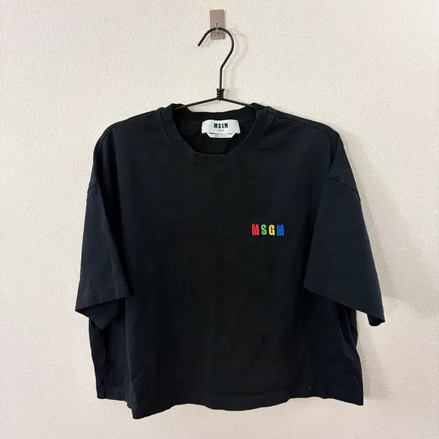 [BUNJANG] MSGM Women's Cropped Oversized Short Sleeve T-Shirt / MSGM 여성용 크롭 오버핏 반팔티셔츠 free