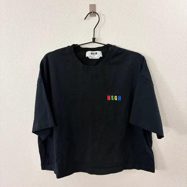 [BUNJANG] MSGM Women's Cropped Oversized Short Sleeve T-Shirt / MSGM 여성용 크롭 오버핏 반팔티셔츠 free