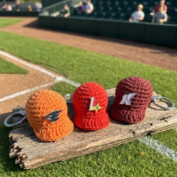 [BUNJANG] Handmade Knitted Baseball Cap Keychain Bundle Set / 3개일괄) 핸드메이드 뜨개 야구모자 키링